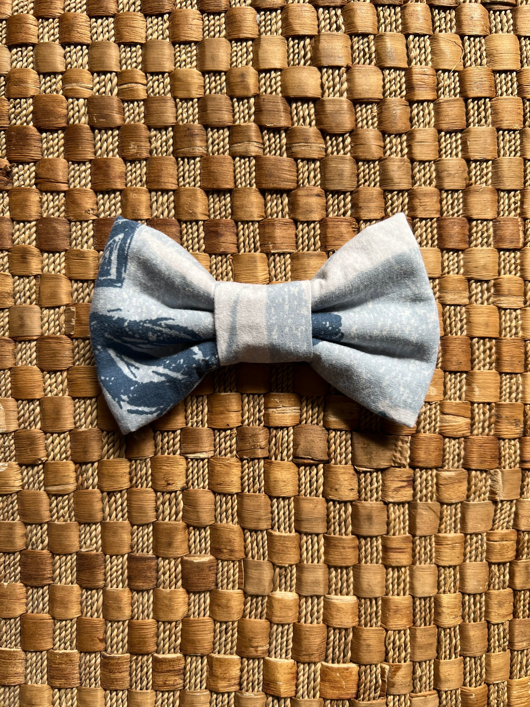 Grey Floral Print Bow Tie