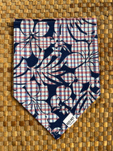 Load image into Gallery viewer, Red and Blue Palaka Hibiscus Bandana

