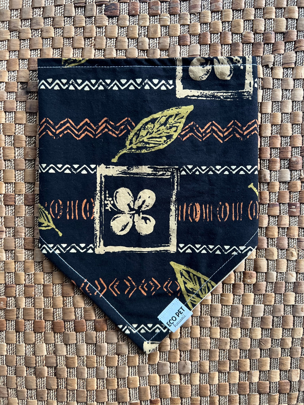 Black Plumeria Pattern Bandana