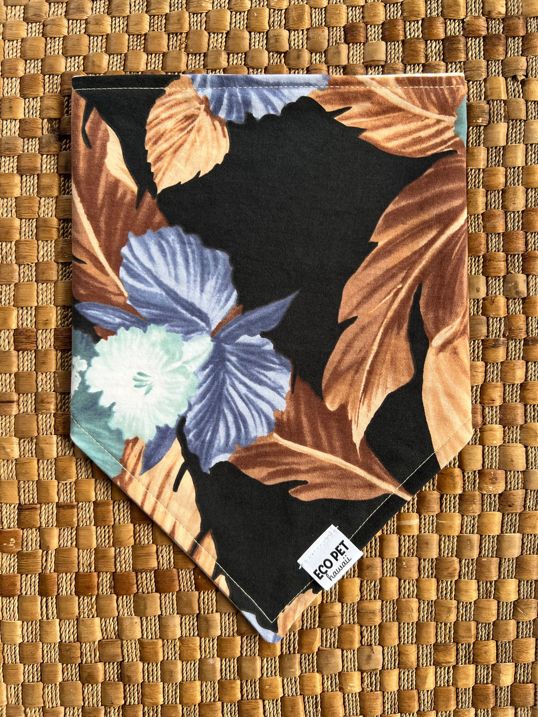 Purple Orchid and Brown Leaves Bandana