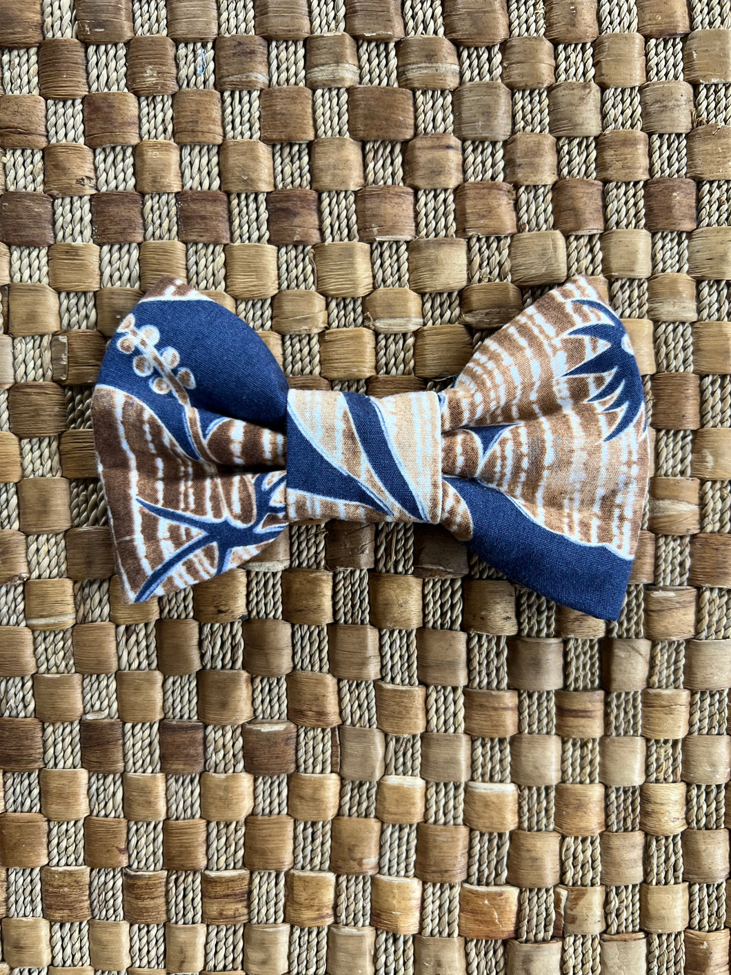 Brown Hibiscus and Leaves Bow Tie