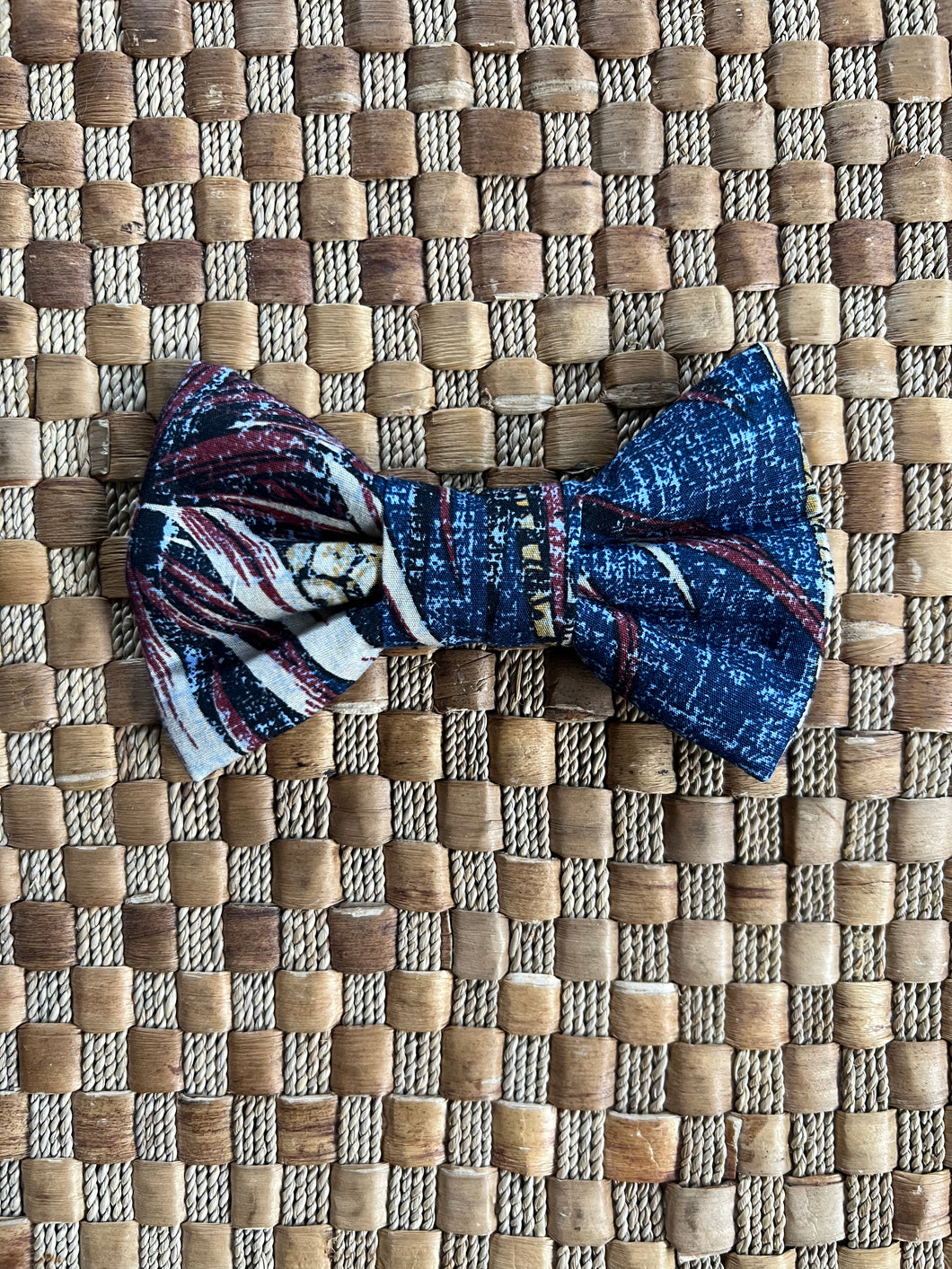 Blue Lauhala Bow Tie