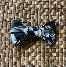Load image into Gallery viewer, Black Abstract Flora Bow Tie
