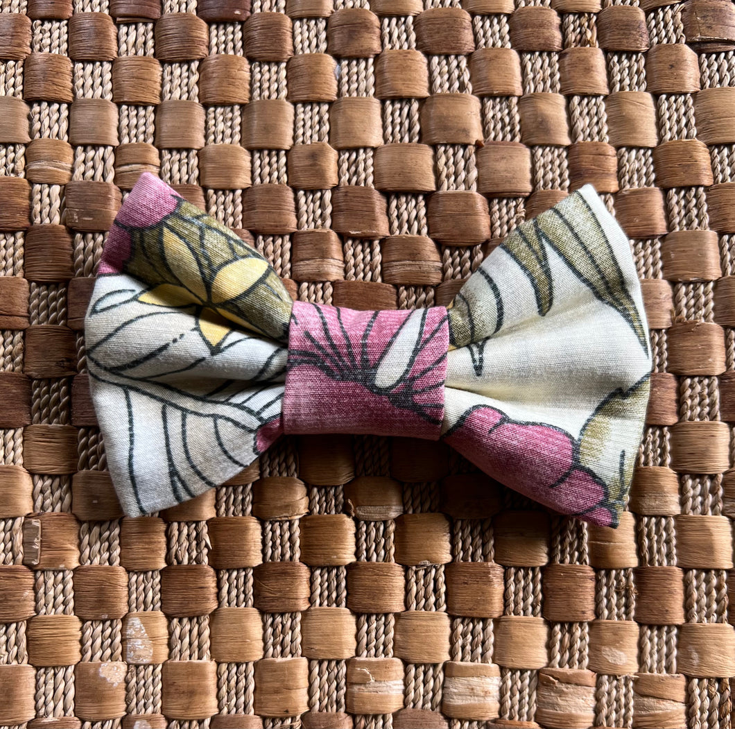 Pretty Pink Hibiscus Bow Tie